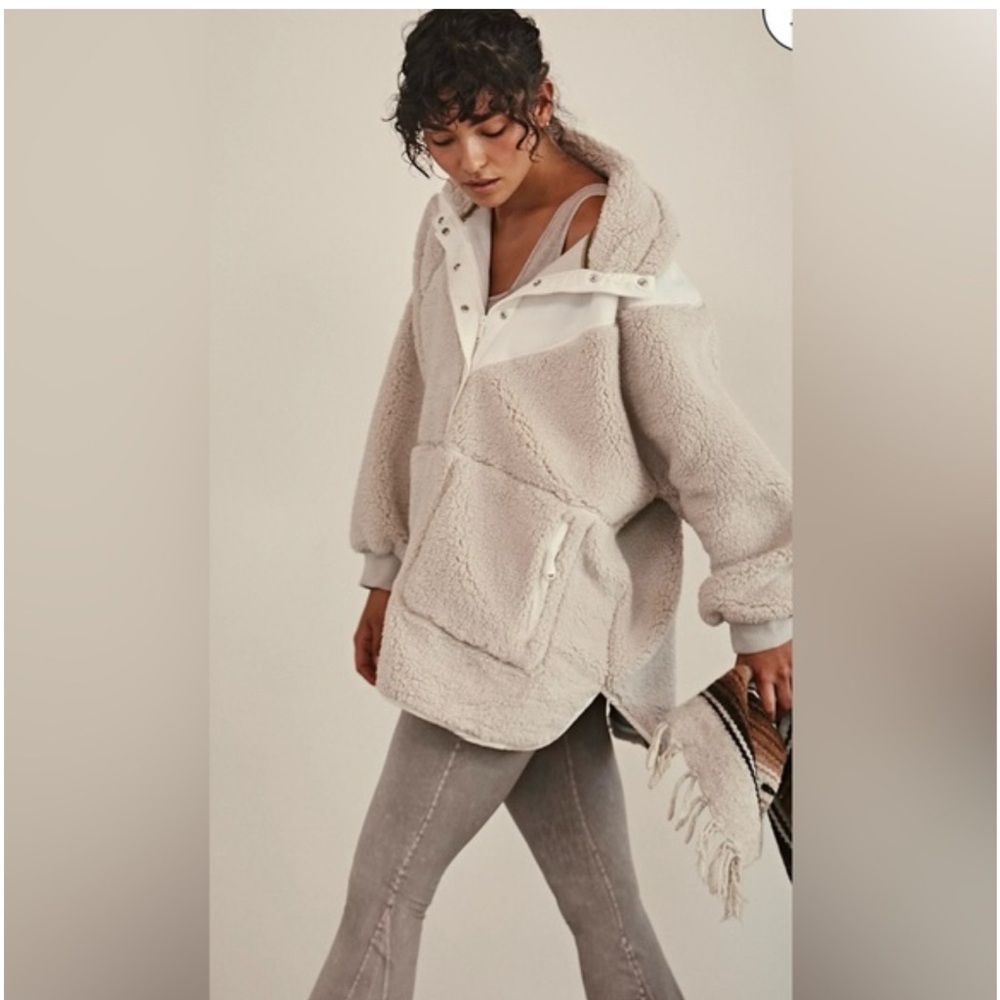 Free People Fall to Rise Cozy Cream Fleece pullover